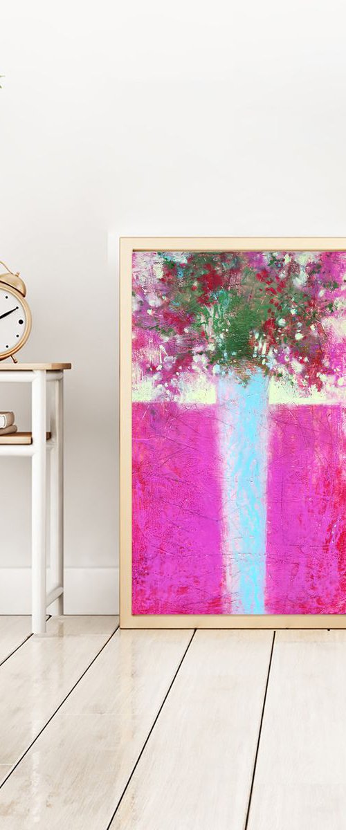 Magenta. Encaustic on MDF 50x30 cm by Ayna Paisley