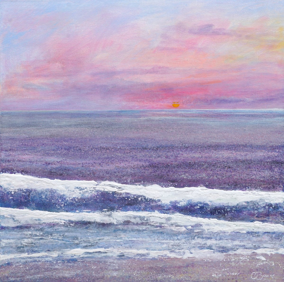 Sunset over a silver sea by Chris Bourne