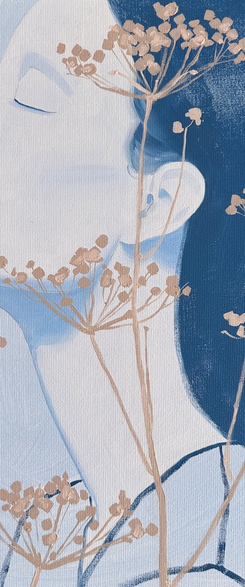 Blue Silence I - Woman in Wildflowers by Snezhana Zhukova