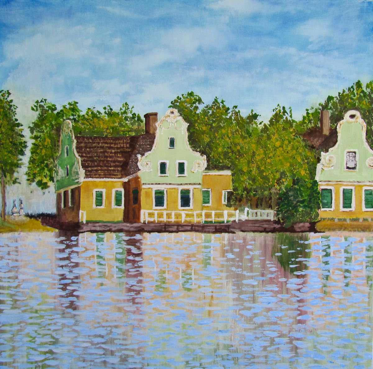Houses on the River by Ludmila Kovalenko
