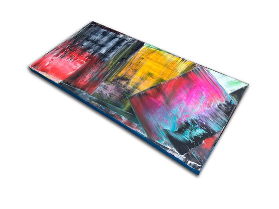 "Screaming In Color" - Save As A Series - Original PMS Xt Large Abstract Acrylic Painting Triptych On Canvas - 72" x 48"