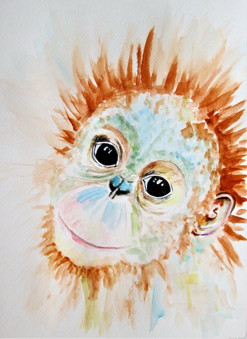 Cute Orangutan Baby Monkey by MARJANSART