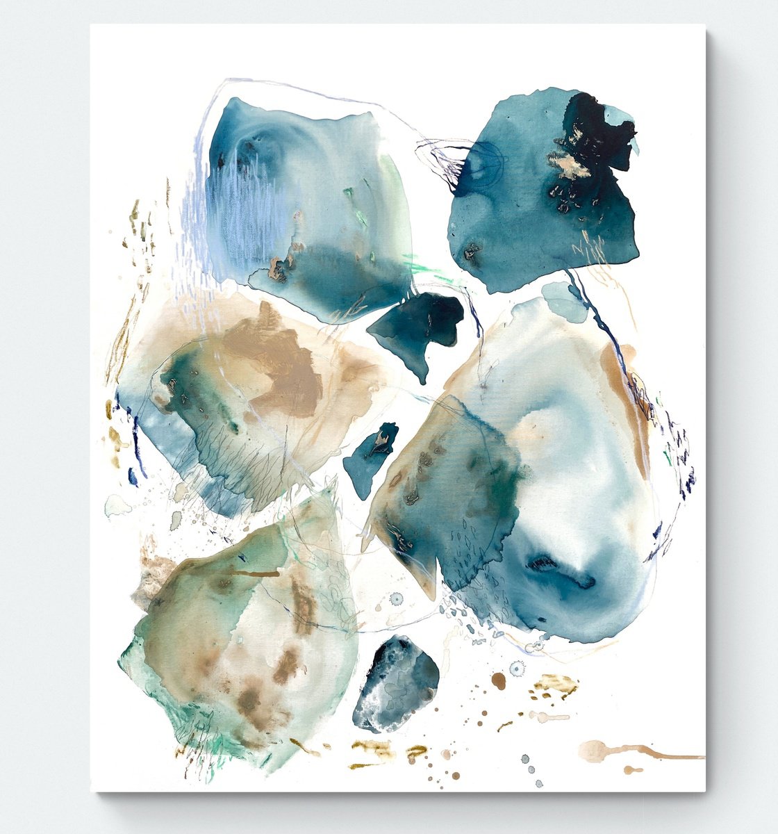 Abstract Painting By Cristina Dalla Valentina, 31 X 39, Fragmenta 1, Original Artwork