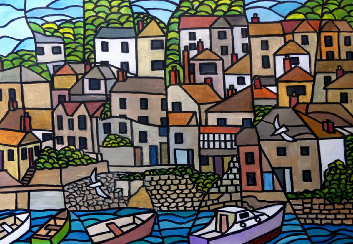 Mousehole harbourside by Tim Treagust