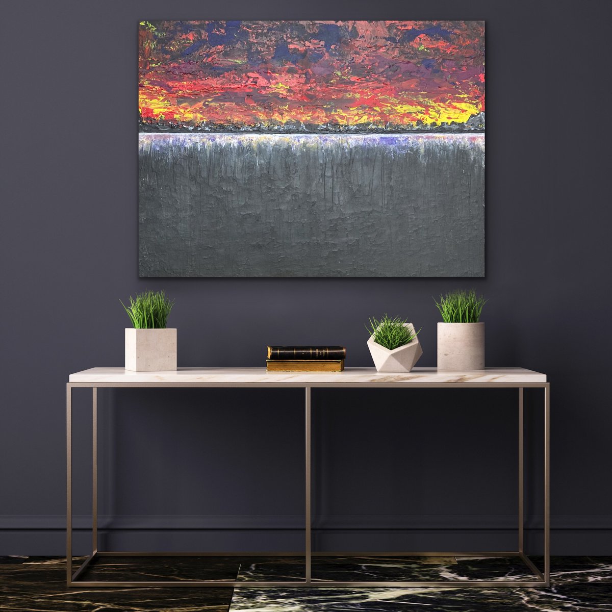 Sunset - Rectangular - Colours - Abstract Canvas - Sky by Alessandra Viola
