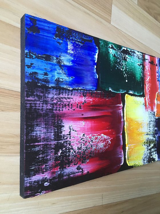 "Messy Geometry Series" - Save As A Series - Original PMS Abstract Diptych Oil Paintings On Wood - 32" x 16"