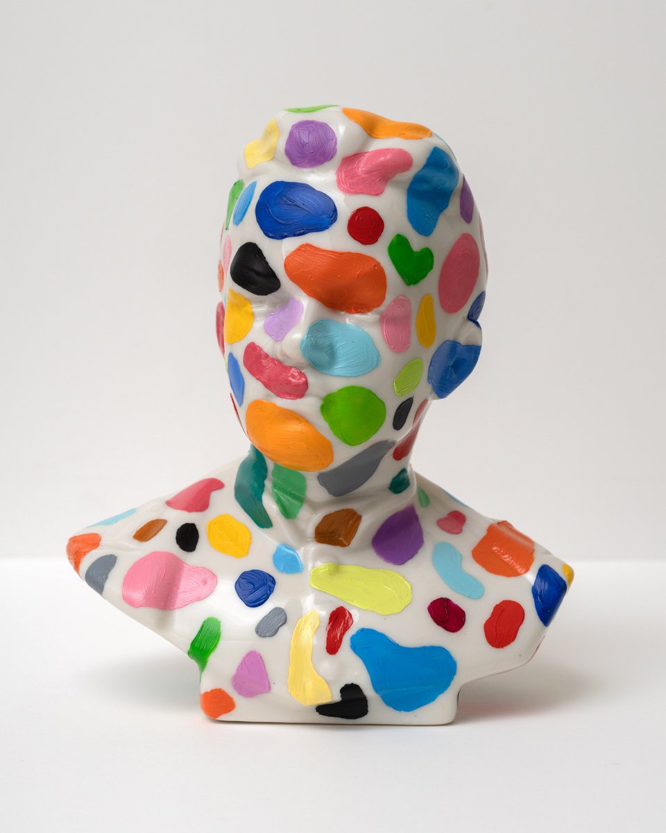 Urban And Pop Portrait Sculpture By Oleksandr Balbyshev, 5 X 5", Recycled Young Lenin #3, Original Artwork