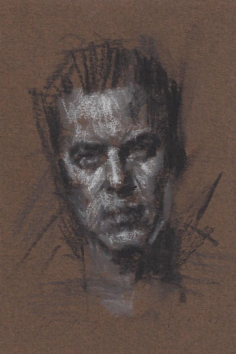 Portrait of a man miniature drawing by Daniel Peci