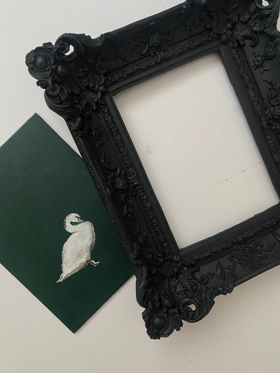 Little swan in frame