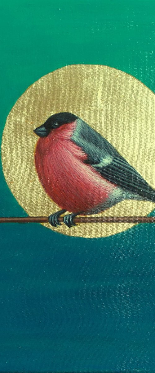 bird painting "Symbol of winter and fire" by Tatyana Mironova
