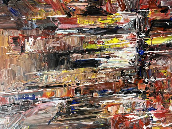 CITY LIGHTS 3, abstract impressionist painting 55x65cm