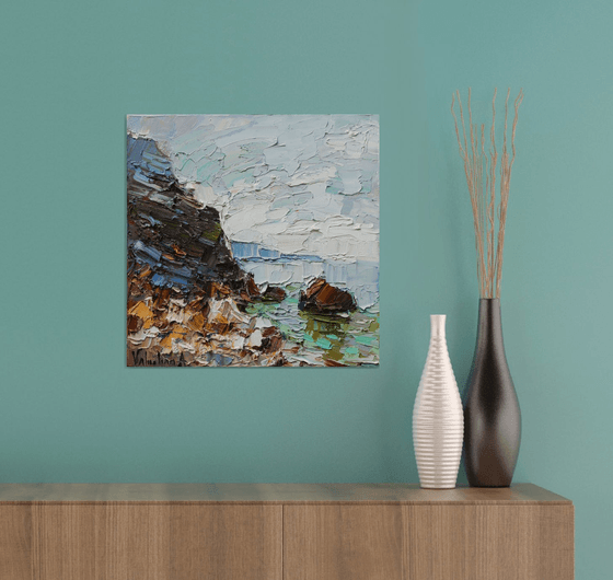 Rocky seascape #2 - Original oil painting