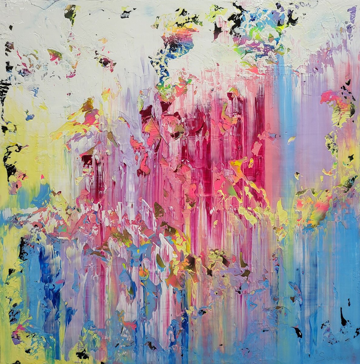 Abstract Acrylic Painting By Alex Senchenko, 39 X 39, Abstract 2388, Original Artwork