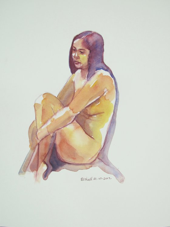 seated female nude