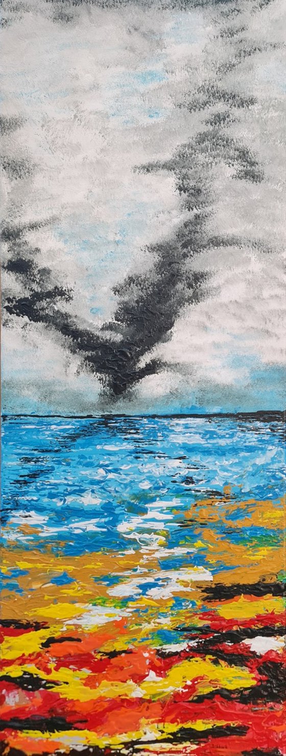 Burning seascape