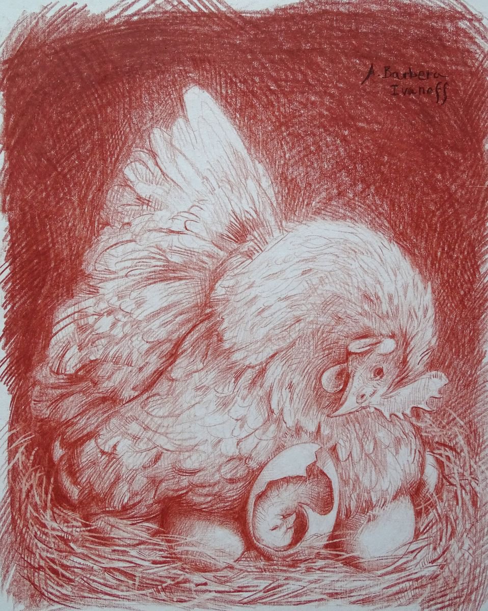 Animal Drawing By Alexandre Barbera-Ivanoff, 11 X 14, Hommage i? Socrate, Original Artwork