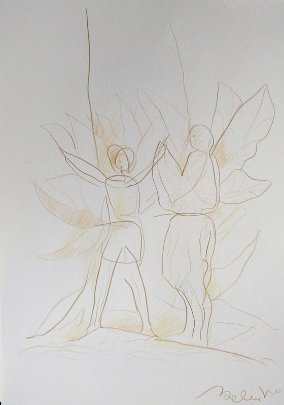 The Wings of Spring, pencil drawing 29x42 cm