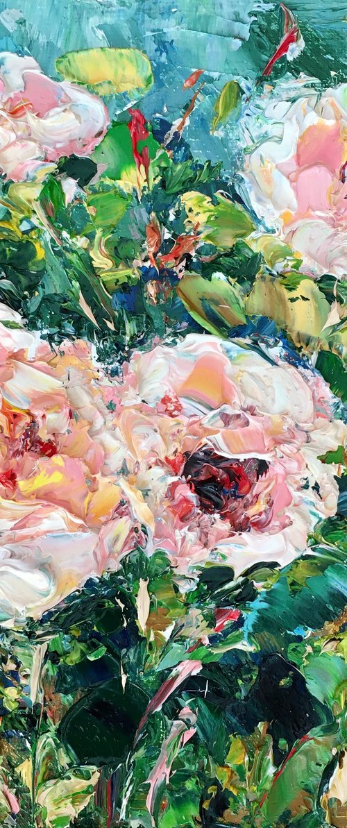 Pink roses and Bouquet of wildflowers by Vilma Gataveckienė