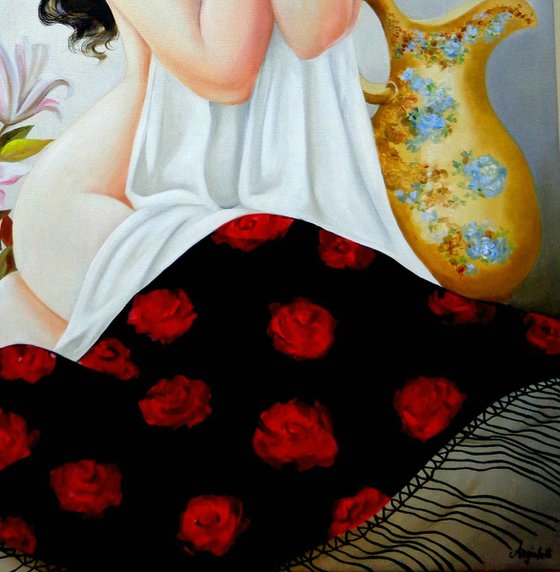 Alba chiara - woman - portrait - original painting