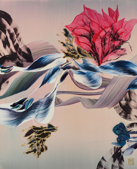 Indigo & Lotus Triptych