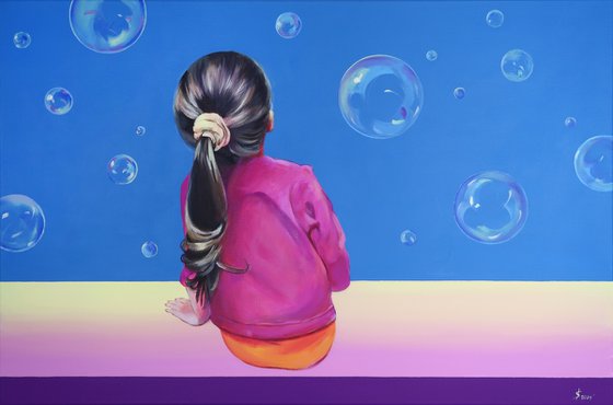 A girl and bubbles