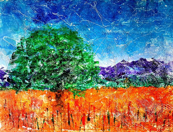 Senza Titolo 195 - abstract landscape - 112 x 86 x 2,50 cm - ready to hang - acrylic painting on stretched canvas