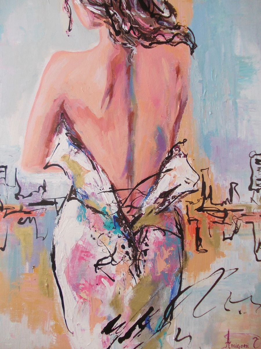 Velvet Sun II-Original Woman Painting on Canvas