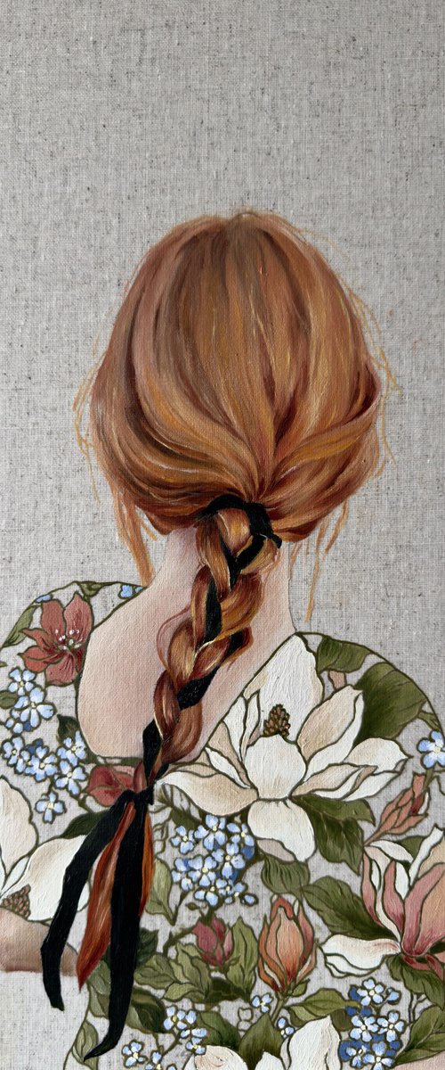 The Thread of Fate in a Flower Field by Elvira Sultanova