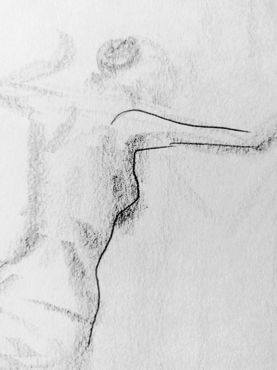 Nude figure. I'm initiating my infiltration. Original nude drawing.