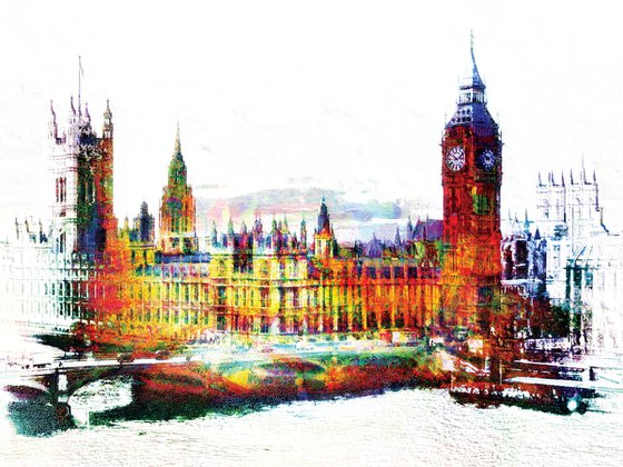 Colores, Londres, Big Ben 2/XL large original artwork