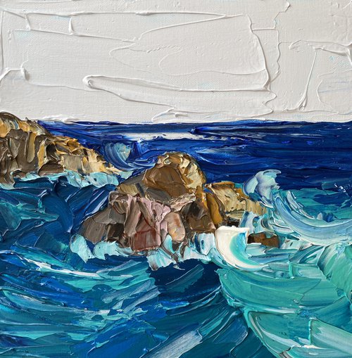 Rocks and ocean by Guzaliya Xavier