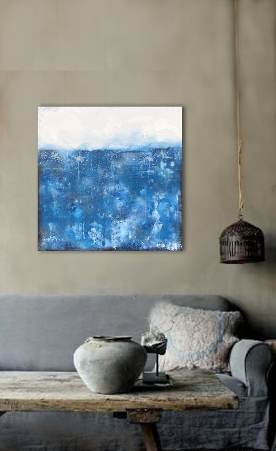 mesmerising blues  (90 x 90 cm) Dee Brown Artworks