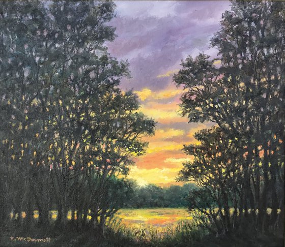 SUNDOWN SYMPHONY - oil 13X15