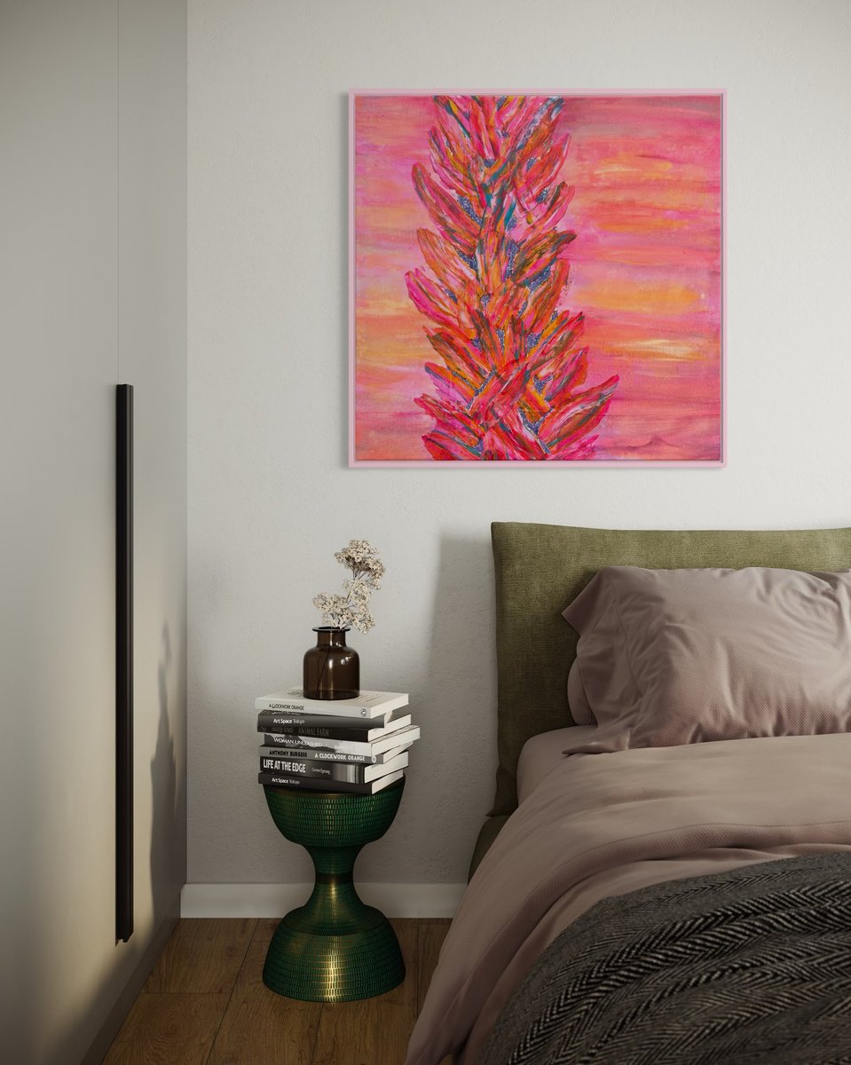 Expressive Landscape Acrylic Painting By Kathryn Sillince, 33 X 33", 