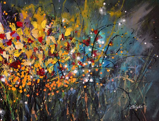 "Evanescence" #1  - Large original abstract floral landscape