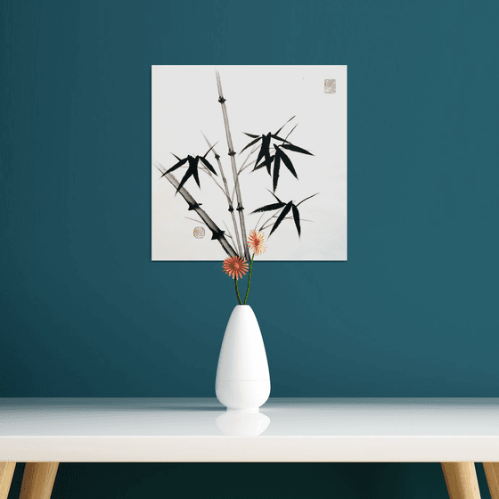 Three trunks of bamboo