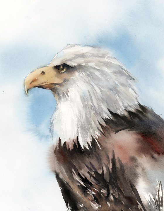 American Eagle watercolor painting