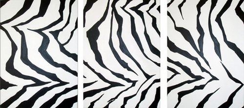Zebrafied black white animal art painting by Stuart Wright