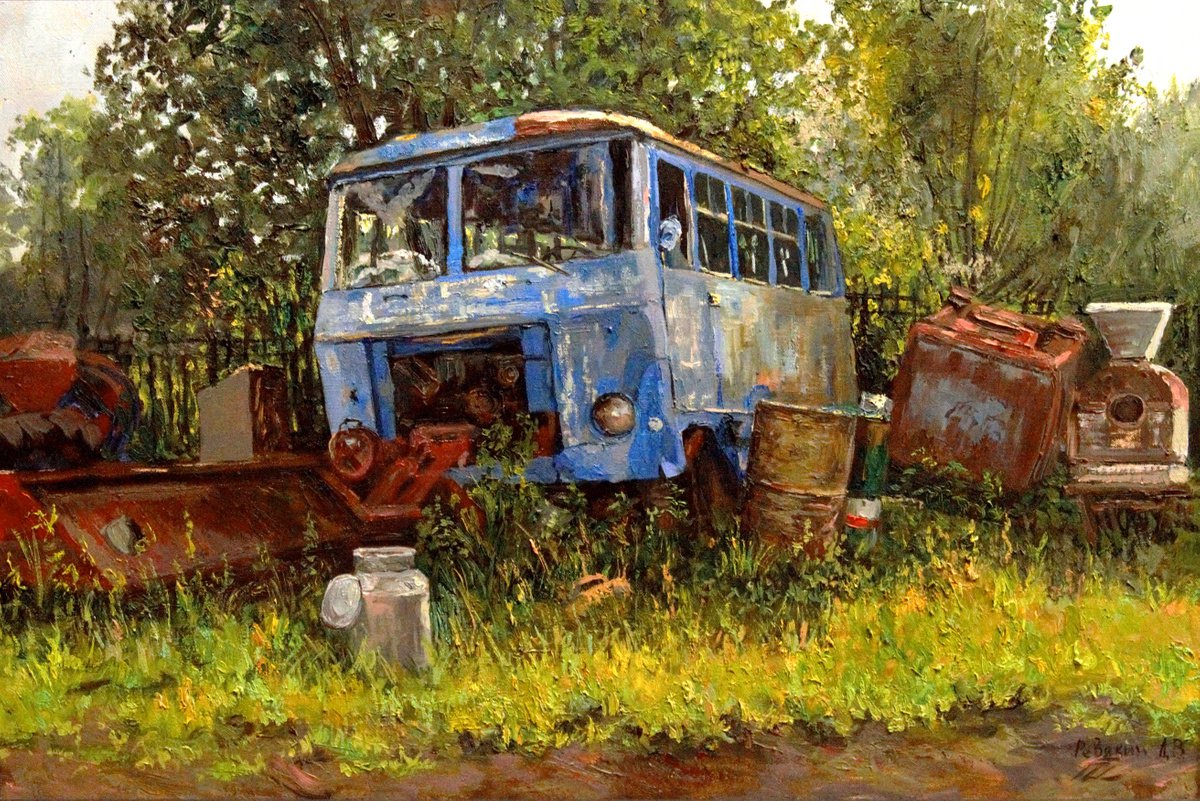 Past in present. Contemporary art oil painting by Dmitry Revyakin