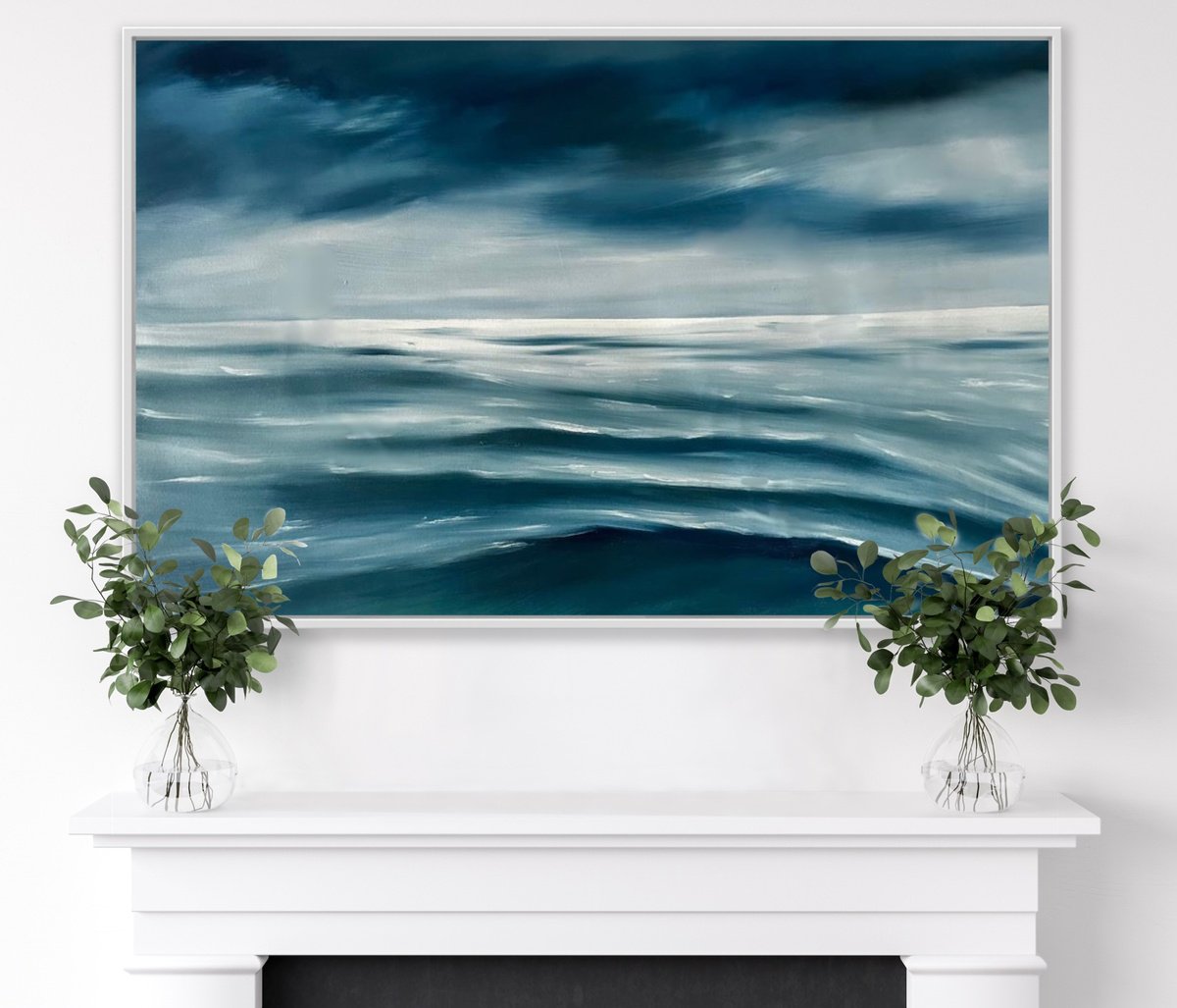 Impressionistic Landscape Oil Painting By Alanah Jarvis, 30 X 19, Watching The Rain Roll In, Original Artwork