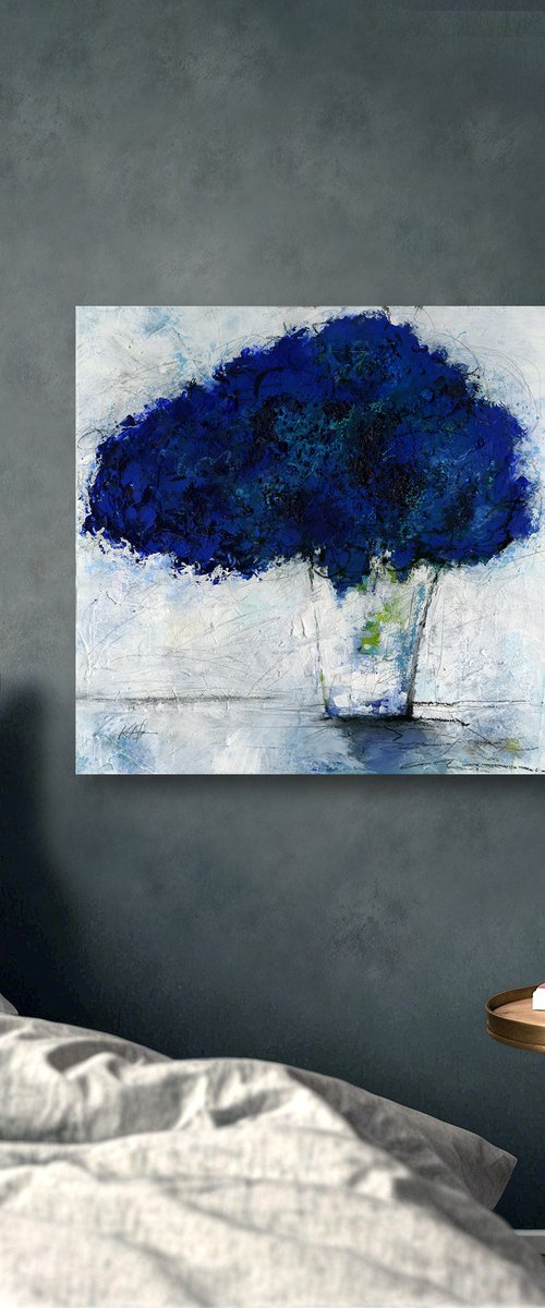 Blue Flowers In Vase by Kathy Morton Stanion