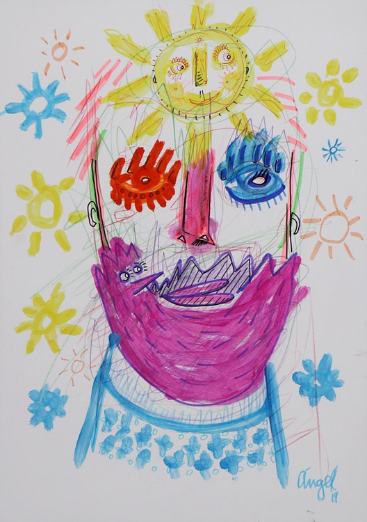 Sun Bird Face 30x42cm By Angel Rivas Artfinder