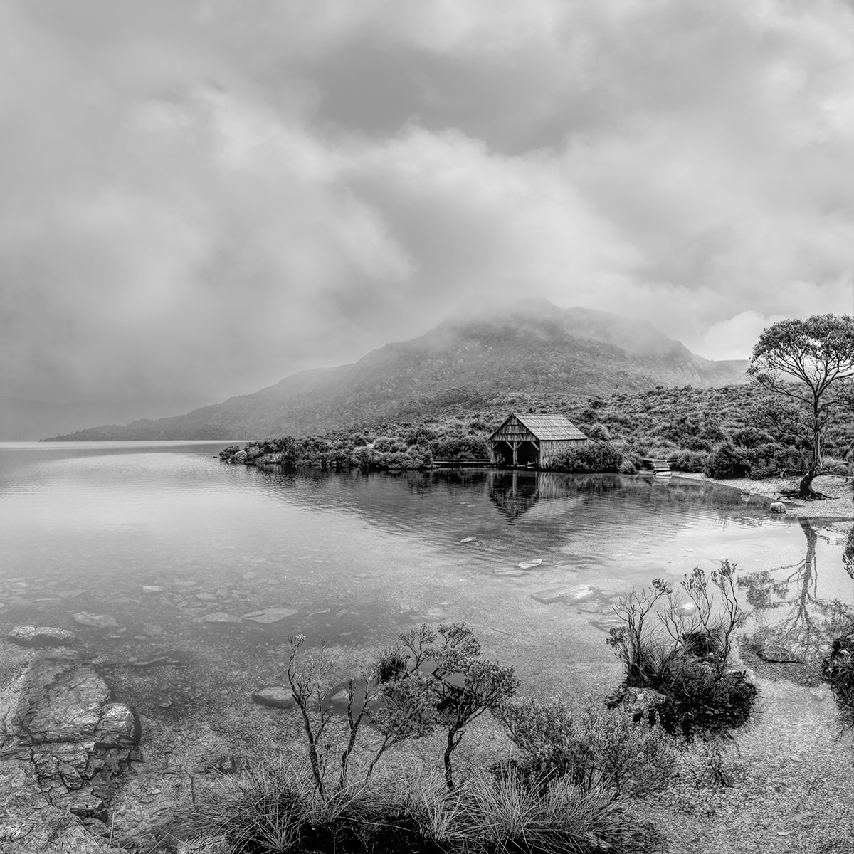 Photorealistic Landscape Photograph By Nick Psomiadis, 35 X 35", Dove Lake, Original Artwork