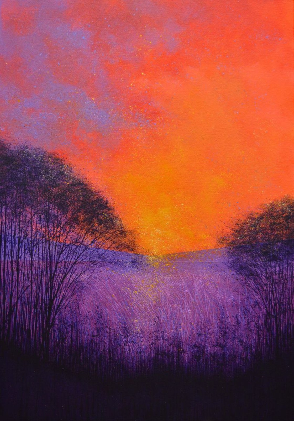 Red Sunset Acrylic painting by Marc Todd | Artfinder