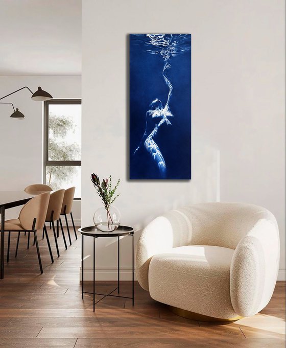 Call of the Siren - Blue Underwater Nude