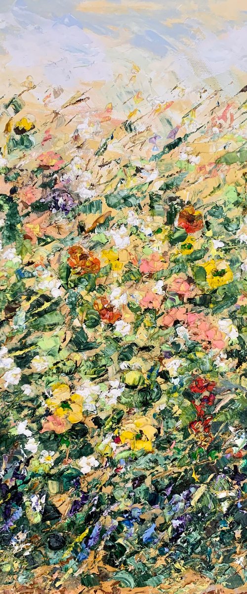 Blooming meadow in summer by Vilma Gataveckienė