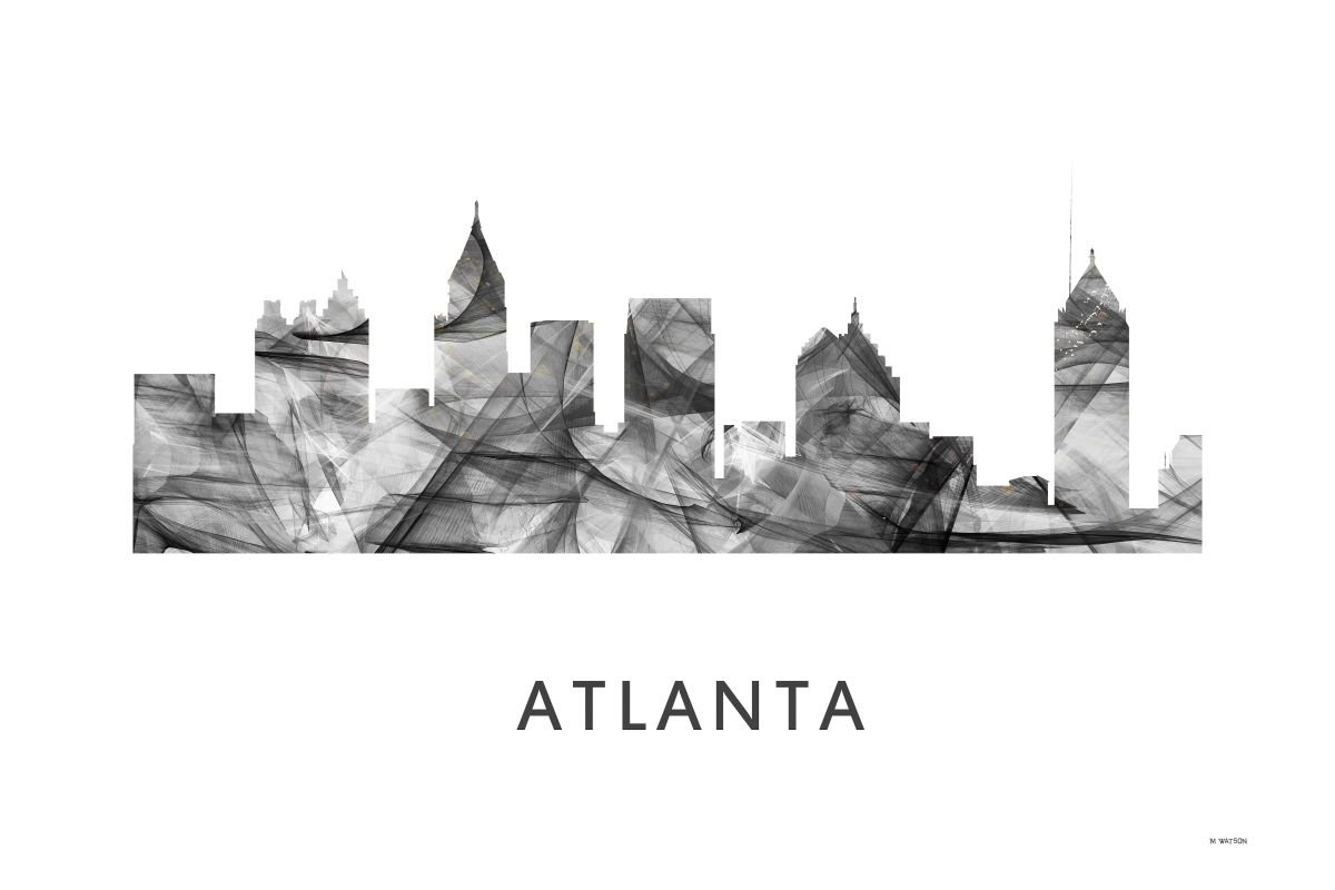 Atlanta Skyline WB BW by Marlene Watson
