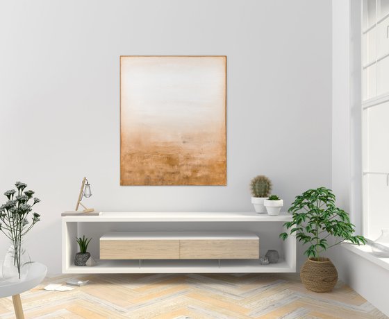 Beige abstract painting LO413