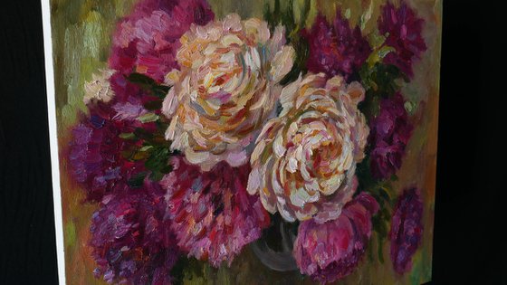 Bright Bouquet Of Peonies - floral still life