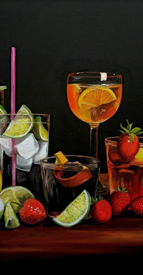 Still life with drinks by Anna Rita Angiolelli